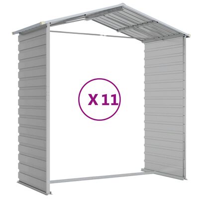 vidaXL Garden Shed Light Grey 191x980x198 cm Galvanised Steel