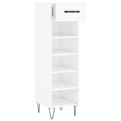 vidaXL Shoe Cabinet High Gloss White 30x35x105 cm Engineered Wood