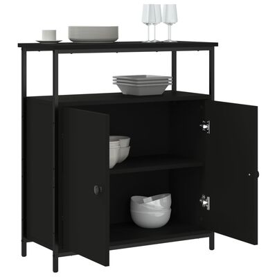 vidaXL Sideboard Black 70x30x80 cm Engineered Wood