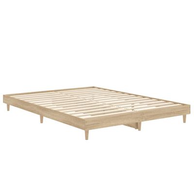 vidaXL Bed Frame without Mattress Sonoma Oak 135x190 cm Double Engineered Wood