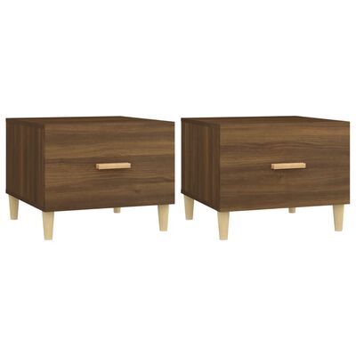 vidaXL Coffee Tables 2 pcs Brown Oak 50x50x40 cm Engineered Wood