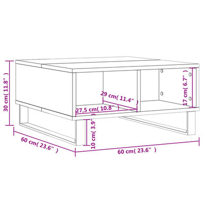 vidaXL Coffee Table High Gloss White 60x60x30 cm Engineered Wood