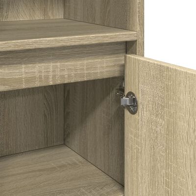 vidaXL Bathroom Cabinet Sonoma Oak 30x30x183.5 cm Engineered Wood