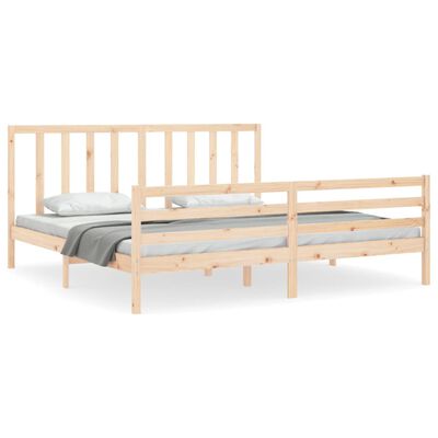 vidaXL Bed Frame without Mattress Super King Size Solid Wood Pine