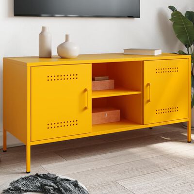 vidaXL TV Cabinet Mustard Yellow 100.5x39x50.5 cm Steel