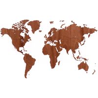 MiMi Innovations Wooden World Map Wall Decoration Exclusive Sapele 130x78 cm