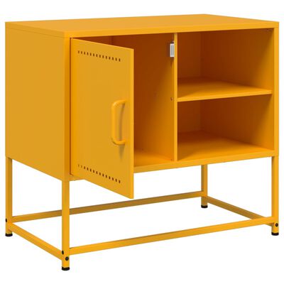 vidaXL TV Cabinet Mustard Yellow 68x39x60.5 cm Steel