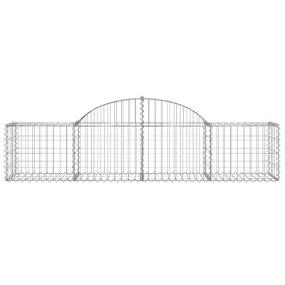 vidaXL Arched Gabion Baskets 9 pcs 200x50x40/60 cm Galvanised Iron