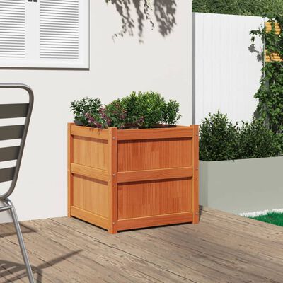 vidaXL Garden Planter Wax Brown 60x60x60 cm Solid Wood Pine