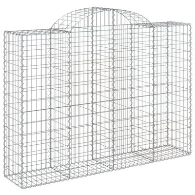 vidaXL Arched Gabion Baskets 25 pcs 200x50x140/160 cm Galvanised Iron