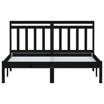 vidaXL Bed Frame without Mattress Black Small Double Solid Wood