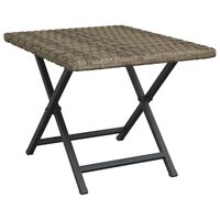 vidaXL Folding Table Grey 45x35x32 cm Poly Rattan