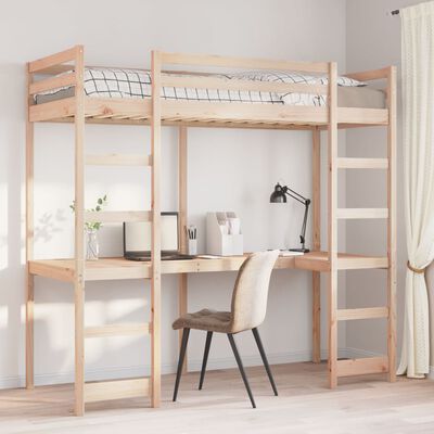 vidaXL Loft Bed Frame without Mattress 90x200 cm Solid Wood Pine