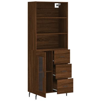 vidaXL Highboard Brown Oak 69.5x34x180 cm Engineered Wood