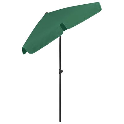 vidaXL Beach Parasol Green 180x120 cm