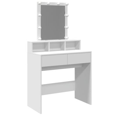 vidaXL Dressing Table with LED White 80x41x144.5 cm