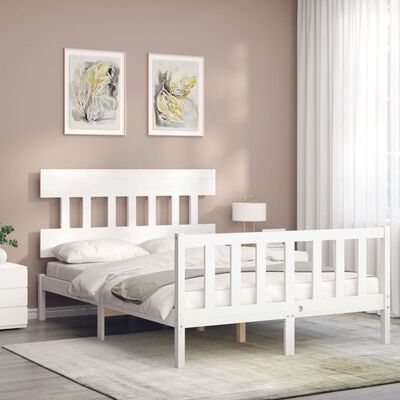 vidaXL Bed Frame without Mattress White 120x200 cm Solid Wood Pine