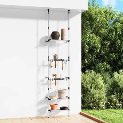 vidaXL Telescopic Garden Rack with 3 Shelves Silver Aluminium