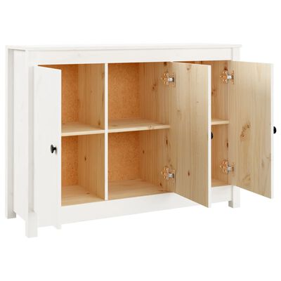 vidaXL Sideboard White 100x35x74 cm Solid Wood Pine