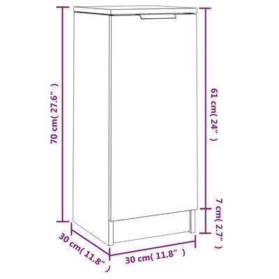 vidaXL Sideboard White 30x30x70 cm Engineered Wood