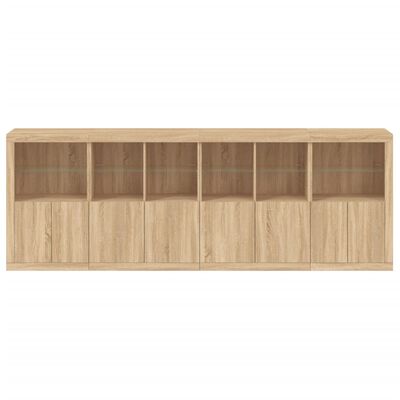 vidaXL Sideboard with LED Lights Sonoma Oak 283x37x100 cm