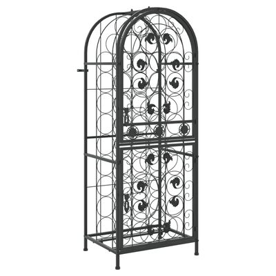 vidaXL Wine Rack for 41 Bottles Black 45x36x120 cm Wrought Iron