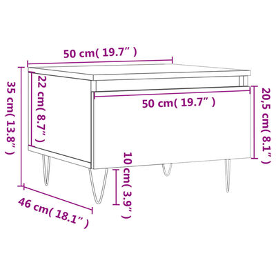 vidaXL Coffee Tables 2 pcs Brown Oak 50x46x35 cm Engineered Wood