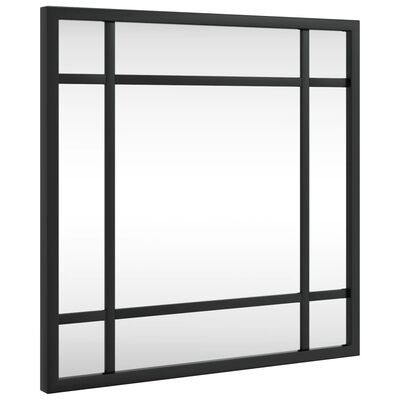 vidaXL Wall Mirror Black 30x30 cm Square Iron