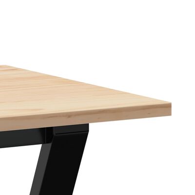 vidaXL Dining Table Y-Frame 100x50x75 cm Solid Wood Pine and Cast Iron