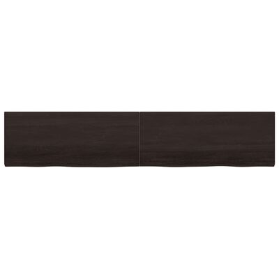 vidaXL Bathroom Countertop Dark Brown 200x40x(2-4) cm Treated Solid Wood