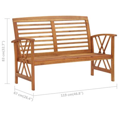 vidaXL Garden Bench 119 cm Solid Acacia Wood