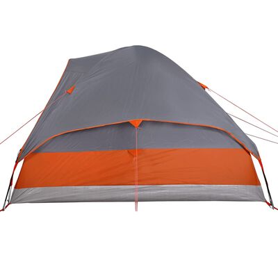 vidaXL Family Tent Dome 6-Person Grey and Orange Waterproof