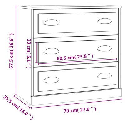 vidaXL Sideboards 2 pcs Black Engineered Wood