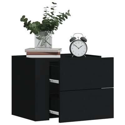 vidaXL Wall-mounted Bedside Cabinets 2 pcs Black 45x30x35 cm