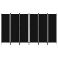 vidaXL 6-Panel Room Divider Black 300x180 cm