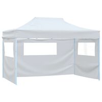 vidaXL Foldable Patry Tent with 3 Sidewalls 3x4.5 m White