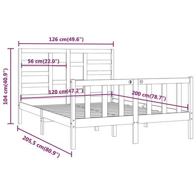 vidaXL Bed Frame without Mattress 120x200 cm Solid Wood Pine