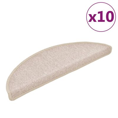 vidaXL Stair Mats 10 pcs 56x17x3 cm Taupe