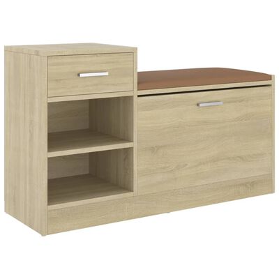 vidaXL Shoe Bench Sonoma Oak 94.5x31x57 cm Engineered Wood