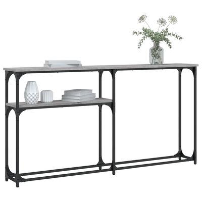 vidaXL Console Table Grey Sonoma 145x22.5x75 cm Engineered Wood