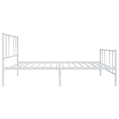 vidaXL Metal Bed Frame without Mattress with Footboard White 100x200 cm