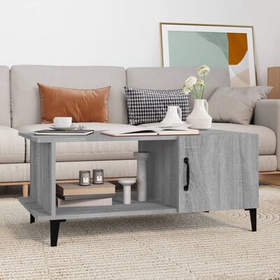 vidaXL Coffee Table Grey Sonoma 90x50x40 cm Engineered Wood