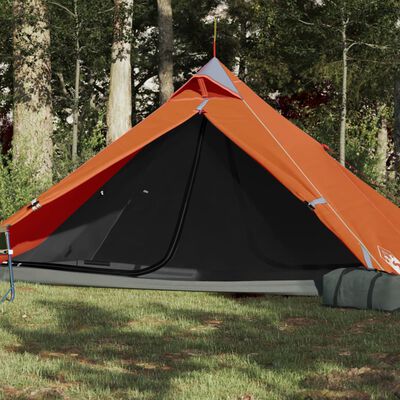 vidaXL Camping Tent Tipi 1-Person Orange Waterproof