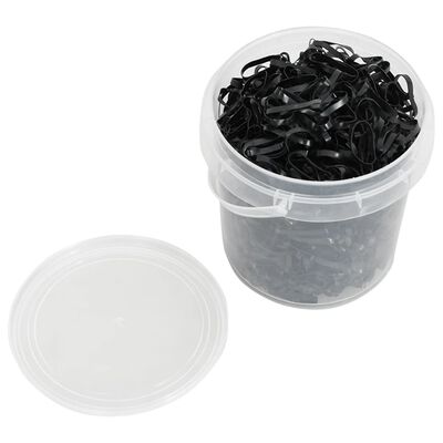 vidaXL Braiding Bands for Horse 1500 pcs Black Silicone