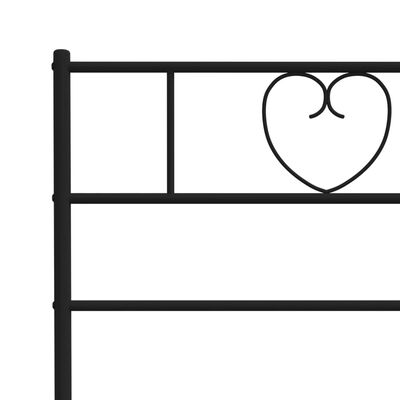 vidaXL Metal Bed Frame without Mattress with Footboard Black 150x200 cm King Size