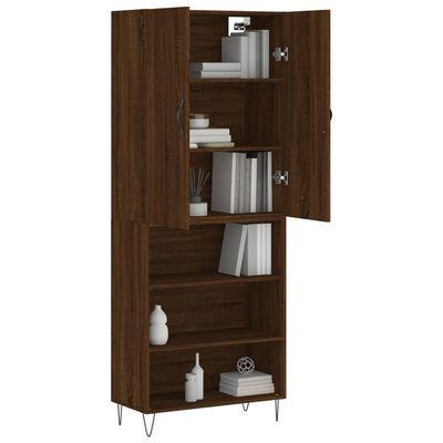 vidaXL Highboard Brown Oak 69.5x34x180 cm Engineered Wood