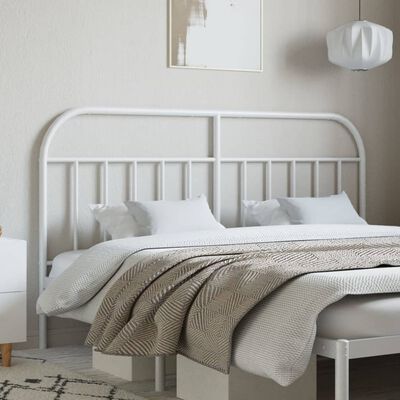 vidaXL Metal Headboard White 160 cm