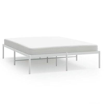 vidaXL Metal Bed Frame without Mattress White 160x200 cm