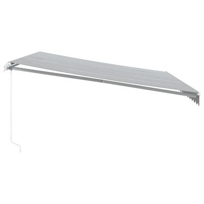 vidaXL Manual Retractable Awning Anthracite&White 450x300 cm