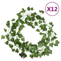 vidaXL Artificial Ivy Garlands 12 pcs Green 200 cm